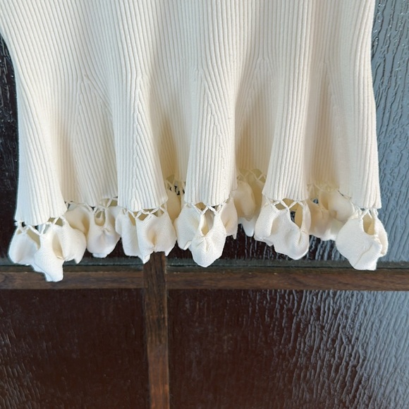 Ulla Johnson Esma Puff Sleeve Rib Top in Alabaster size small - Picture 6 of 9